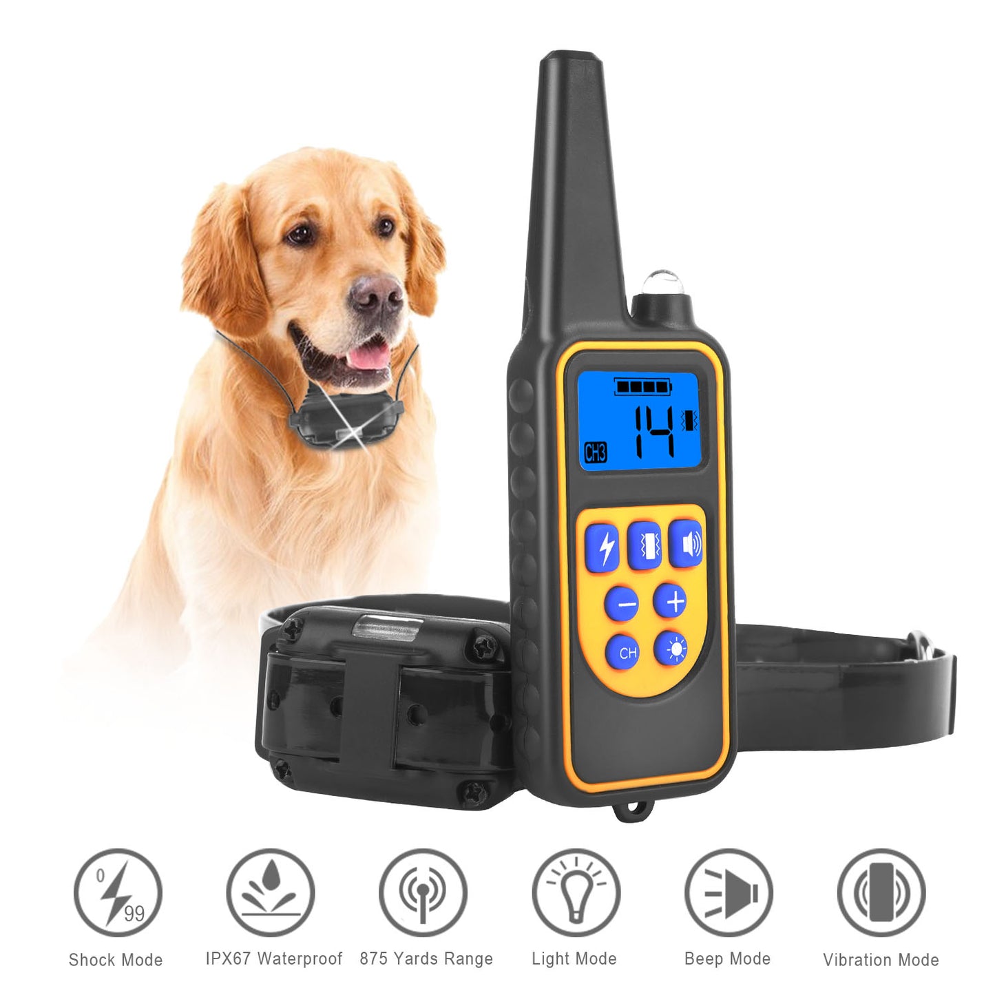 1Pc Dog Training Collar With Remote by luvipets