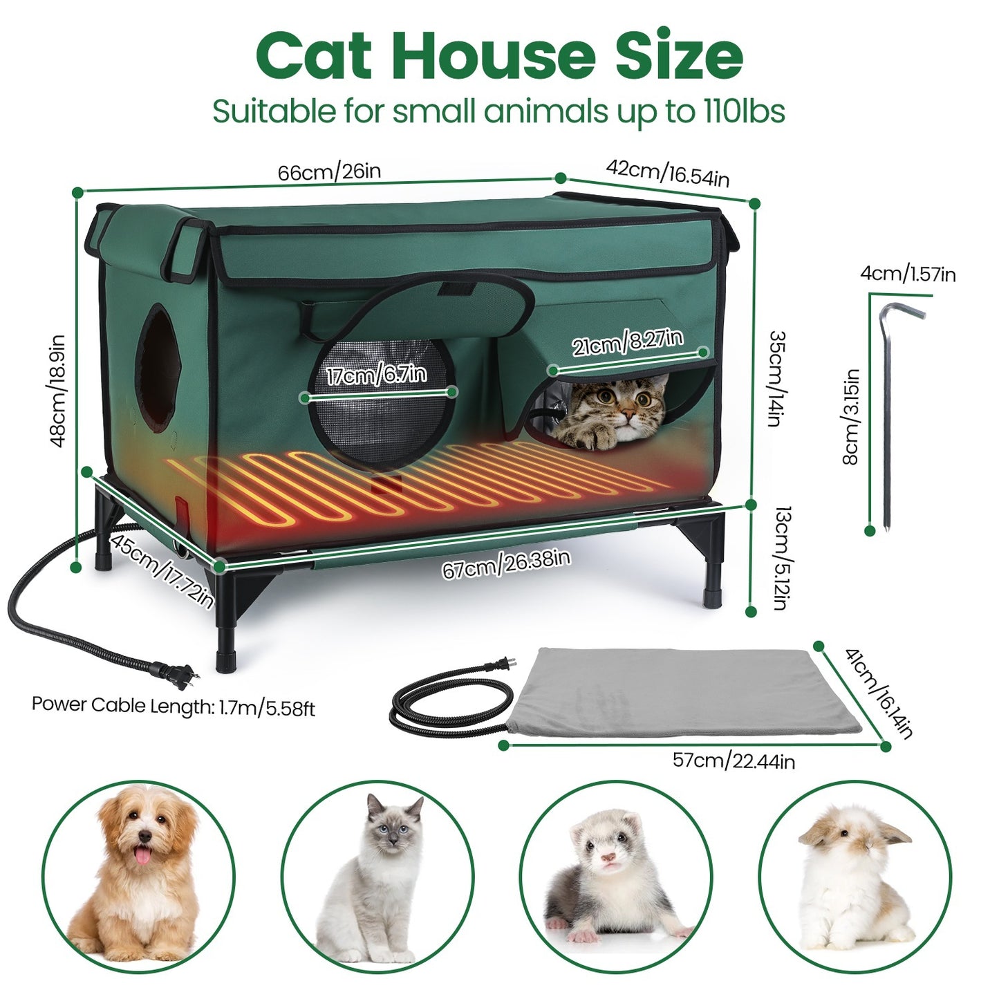 Waterproof Heated Cat House by luvipets