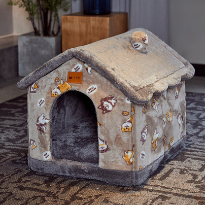 Foldable Dog House Pet Cat Bed Winterby luvipets