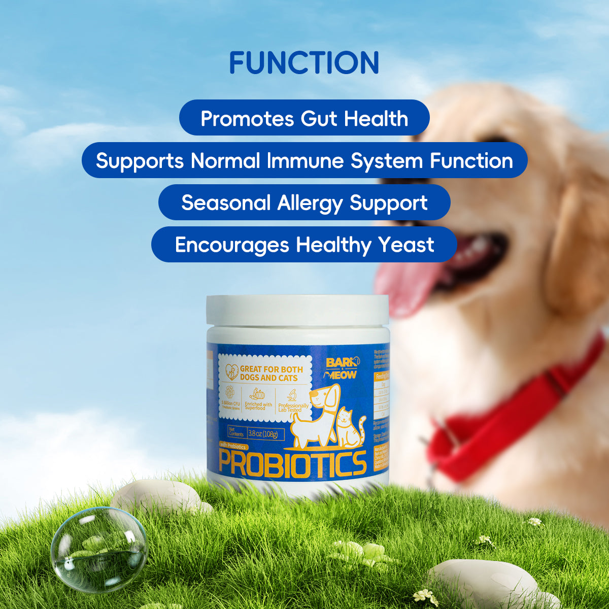 Bark And Meow Probiotics For Dogs & Cats by luvipets