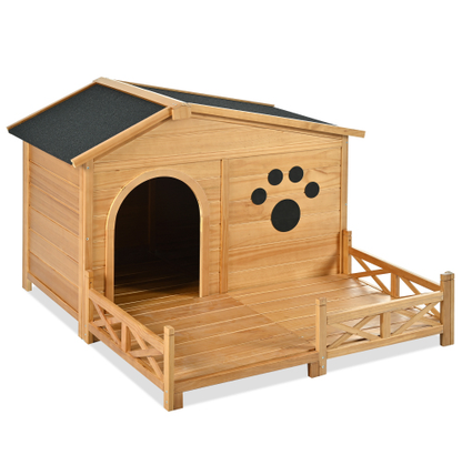 48 Wooden Dog House Outdoor With Porch