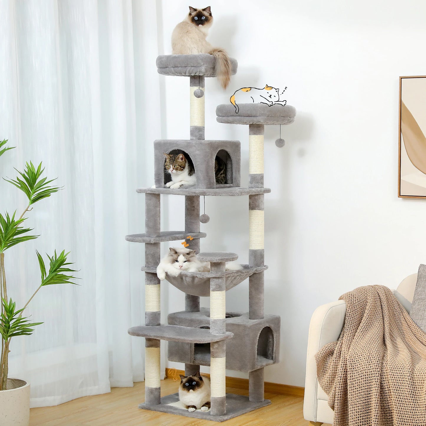 Large Cat Tree and Tower for Indoor Cats by luvipets