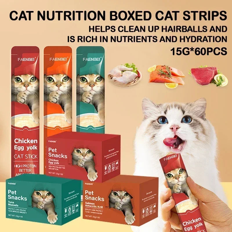 60 Pieces/Box Cat Snacks by luvipets