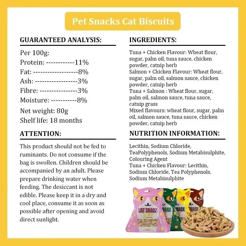 Cat Biscuits Salmon Snacks by luvipets