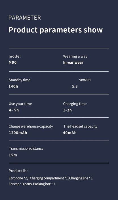 Original TWS M90 Wireless Headphones