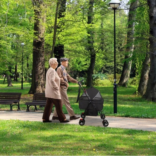 4 Wheels Pet Stroller Foldable Carrier by luvipets