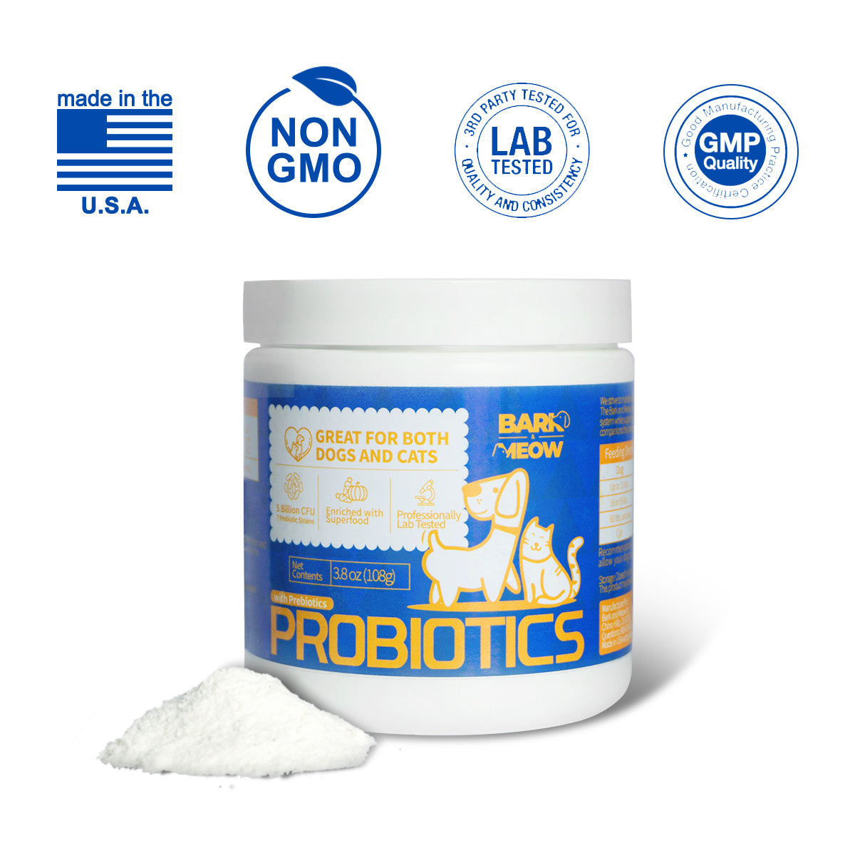 Bark And Meow Probiotics For Dogs & Cats by luvipets